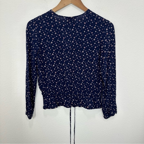 Rails XS Button Front Blouse Navy Blue Celestial Casual Night Out - Picture 7 of 7